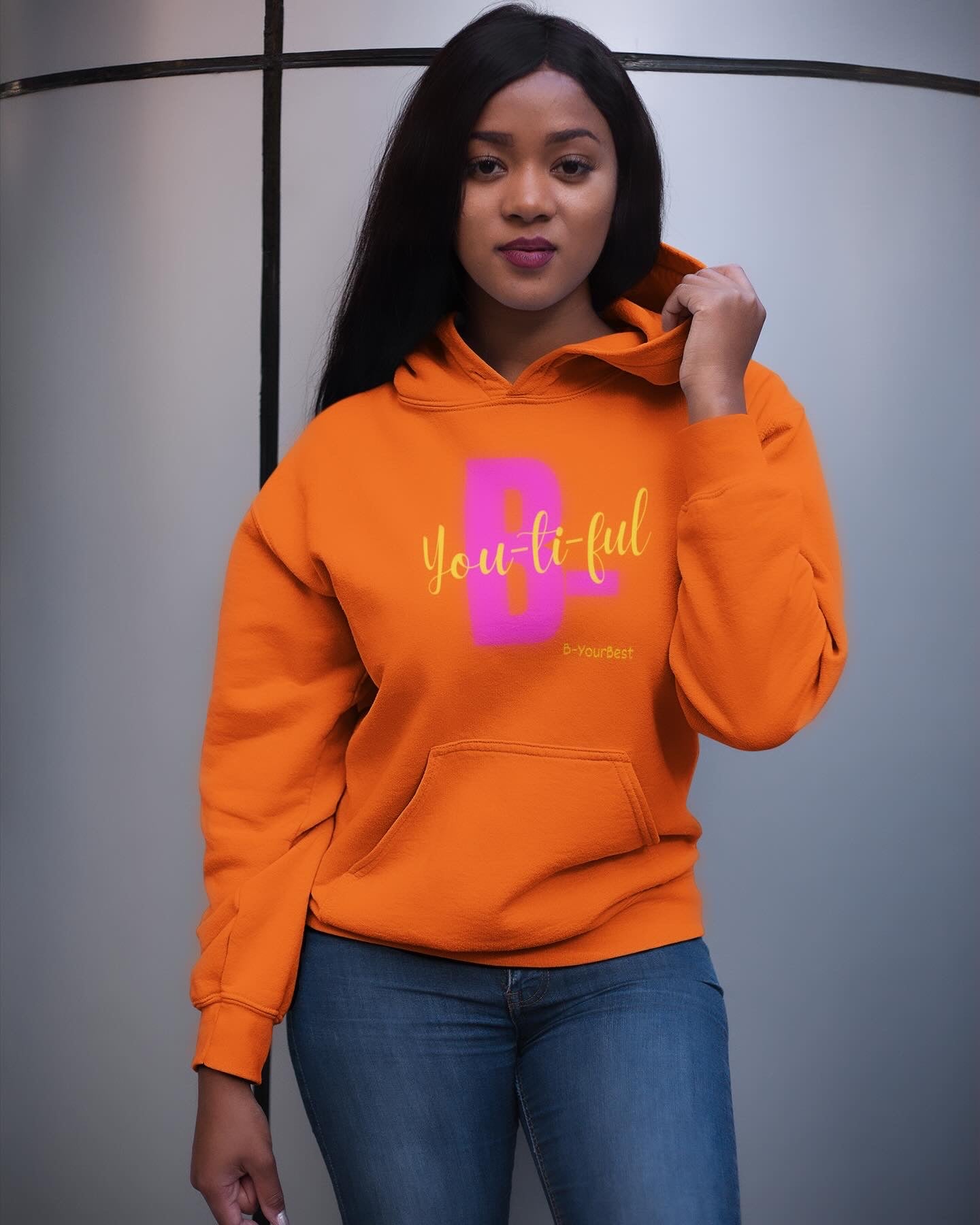 B-Youtiful Hoodie (Pink & Yellow Ltrs)