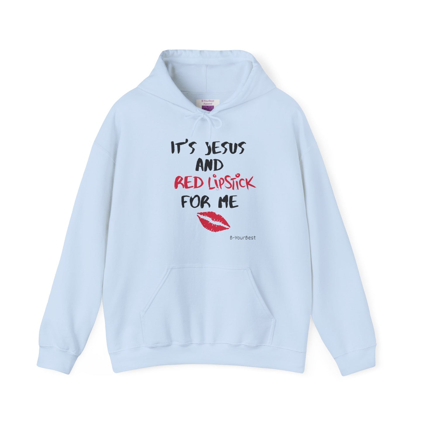 Jesus & Red Lipstick Hoodie - (RED & BLK LTRS)