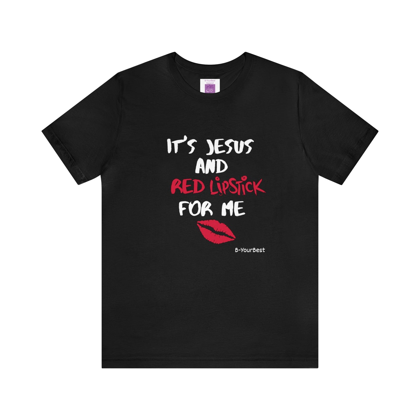 Jesus & Red Lipstick (WHITE & RED LTRS) Tee