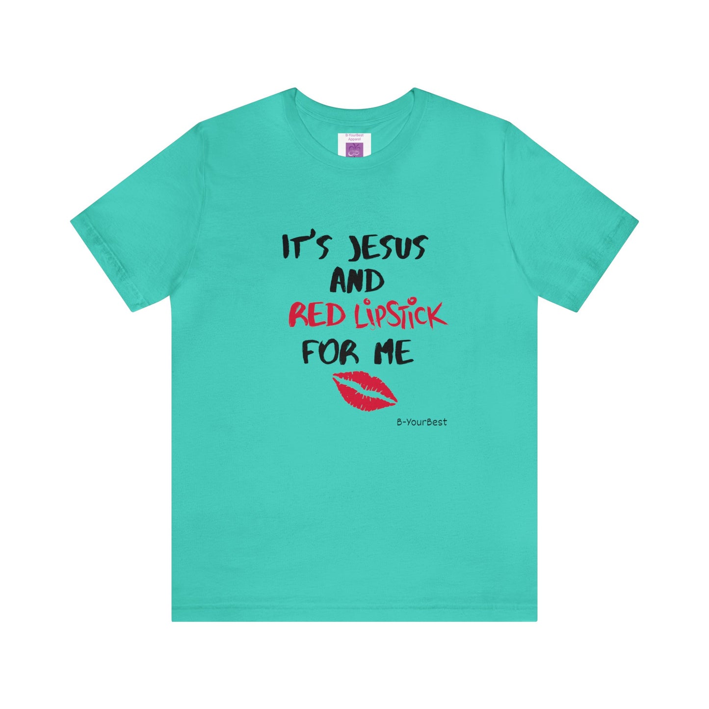 Jesus & Red Lipstick (BlK & RED LTRS) Tee
