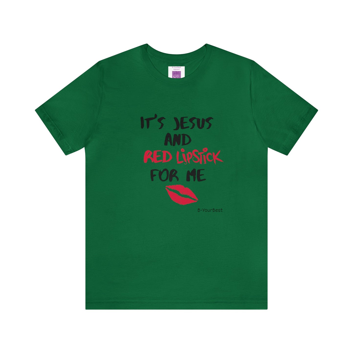 Jesus & Red Lipstick (BlK & RED LTRS) Tee