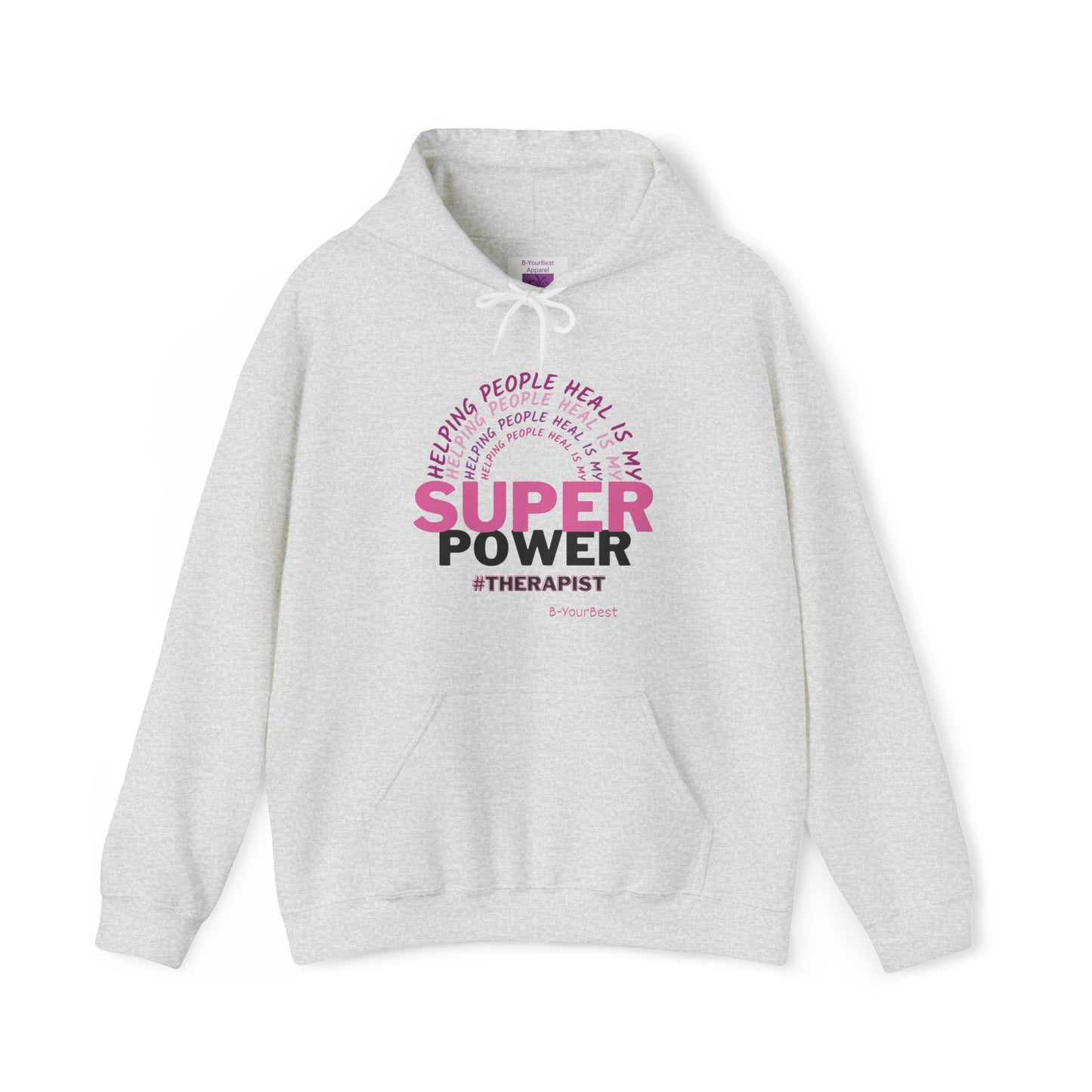 Super Power Hoodie - (PINK & BLK LTRS)