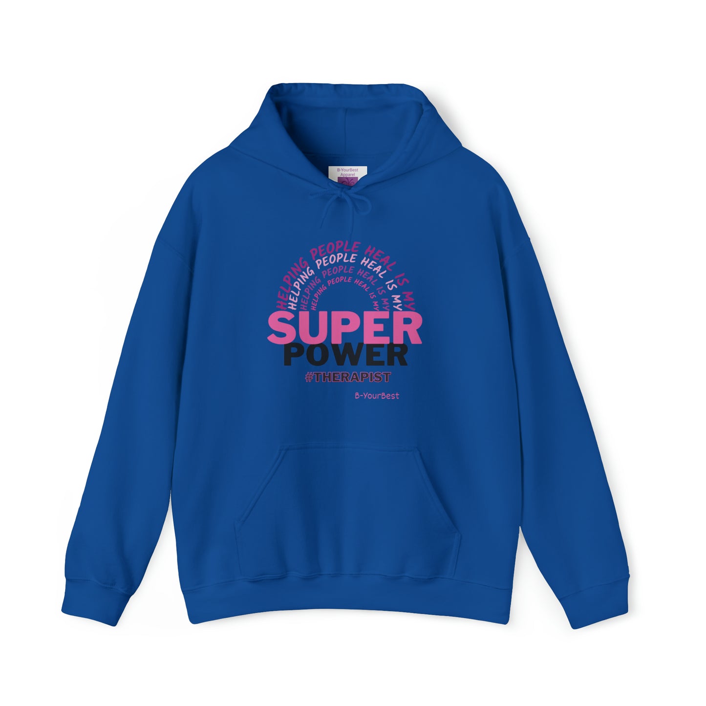 Super Power Hoodie - (PINK & BLK LTRS)