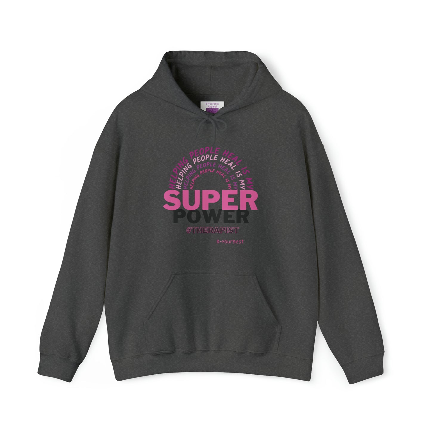 Super Power Hoodie - (PINK & BLK LTRS)