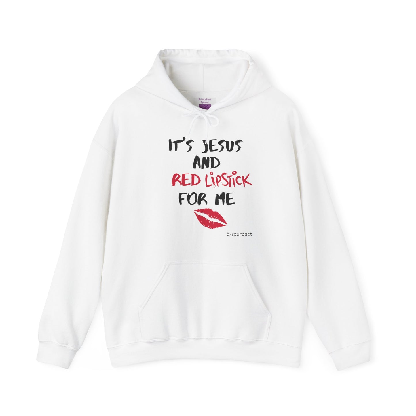 Jesus & Red Lipstick Hoodie - (RED & BLK LTRS)