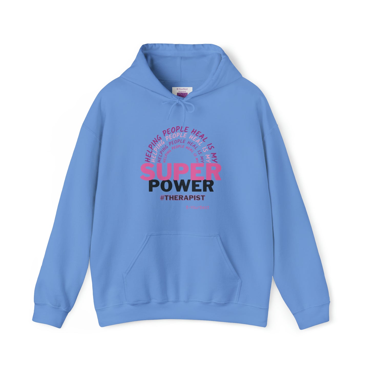 Super Power Hoodie - (PINK & BLK LTRS)