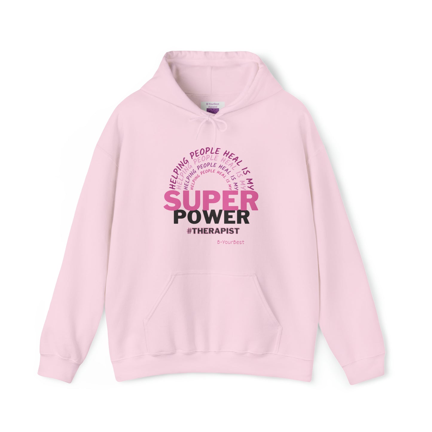 Super Power Hoodie - (PINK & BLK LTRS)
