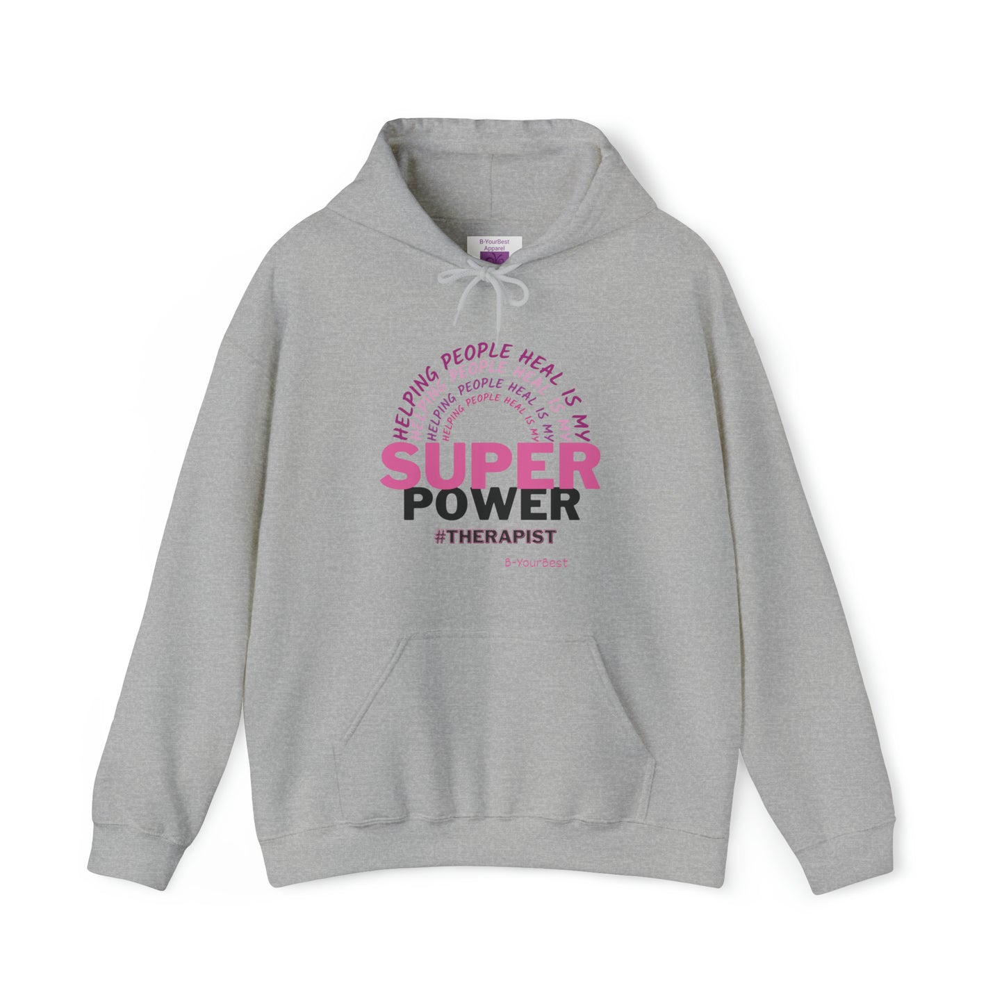 Super Power Hoodie - (PINK & BLK LTRS)