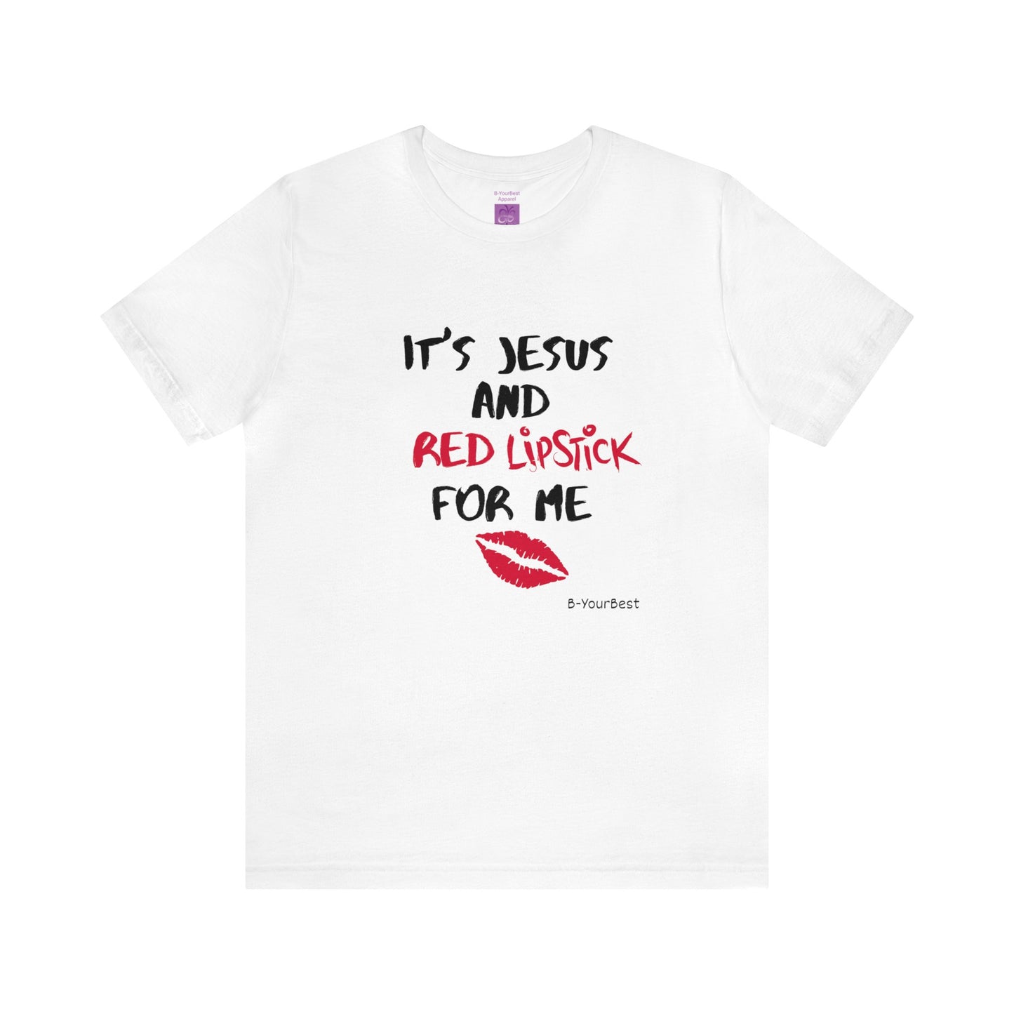 Jesus & Red Lipstick (BlK & RED LTRS) Tee