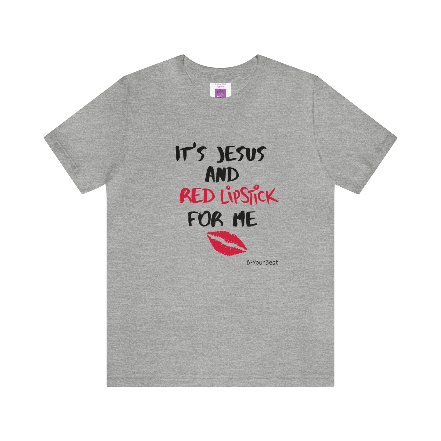 Jesus & Red Lipstick (BlK & RED LTRS) Tee