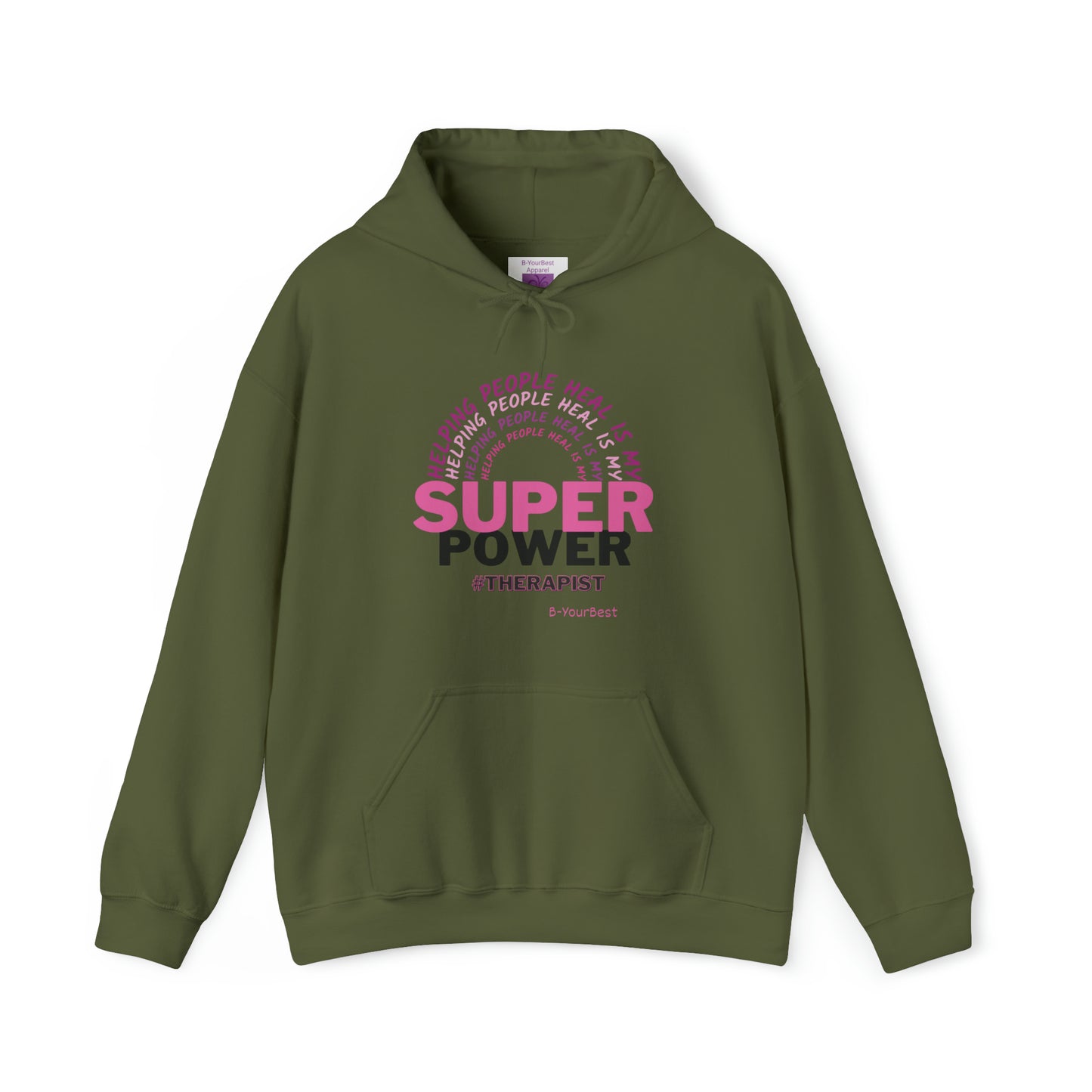 Super Power Hoodie - (PINK & BLK LTRS)