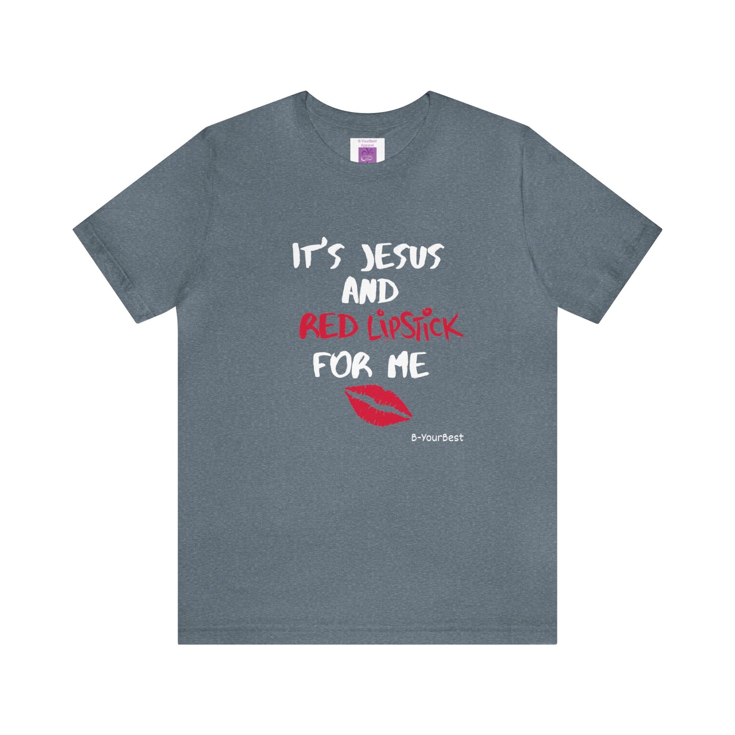 Jesus & Red Lipstick (WHITE & RED LTRS) Tee