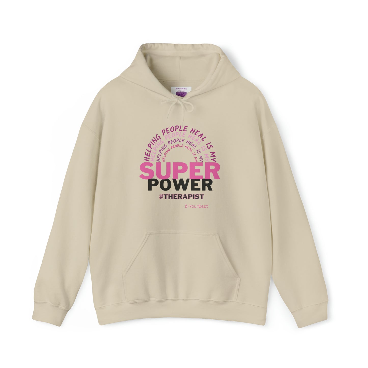 Super Power Hoodie - (PINK & BLK LTRS)
