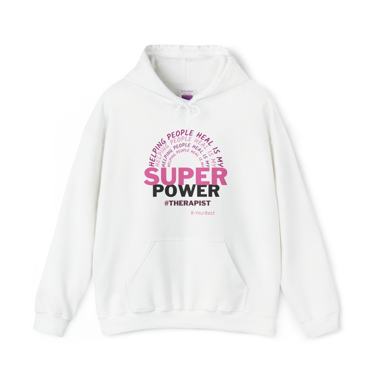 Super Power Hoodie - (PINK & BLK LTRS)