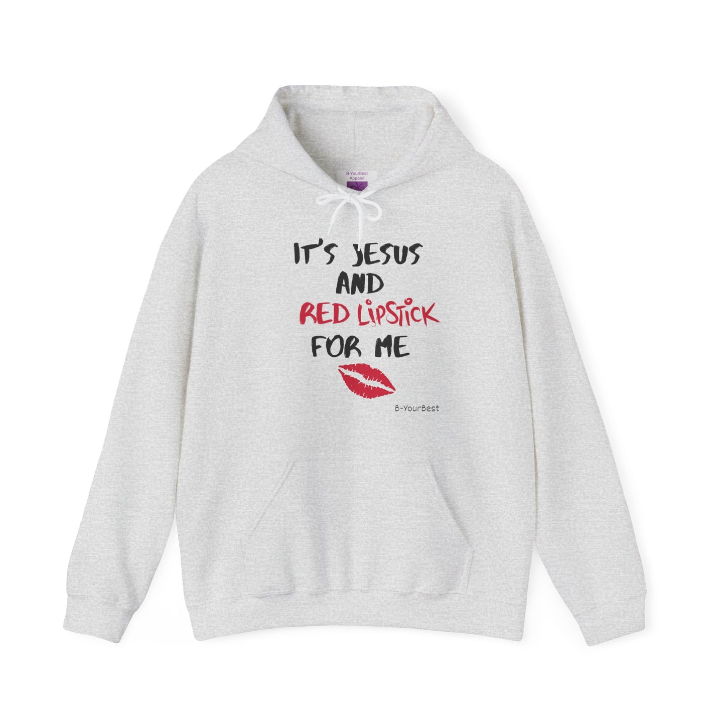 Jesus & Red Lipstick Hoodie - (RED & BLK LTRS)
