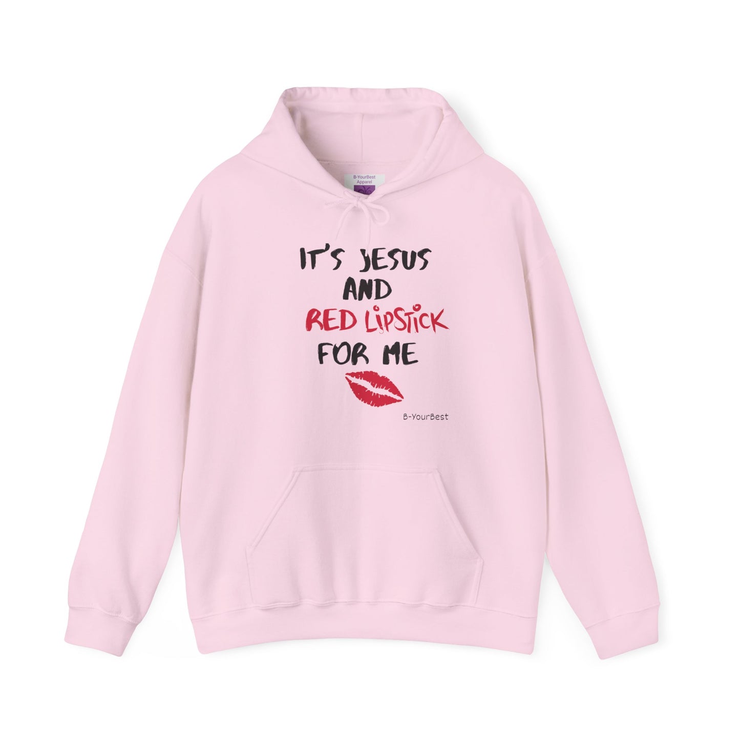 Jesus & Red Lipstick Hoodie - (RED & BLK LTRS)