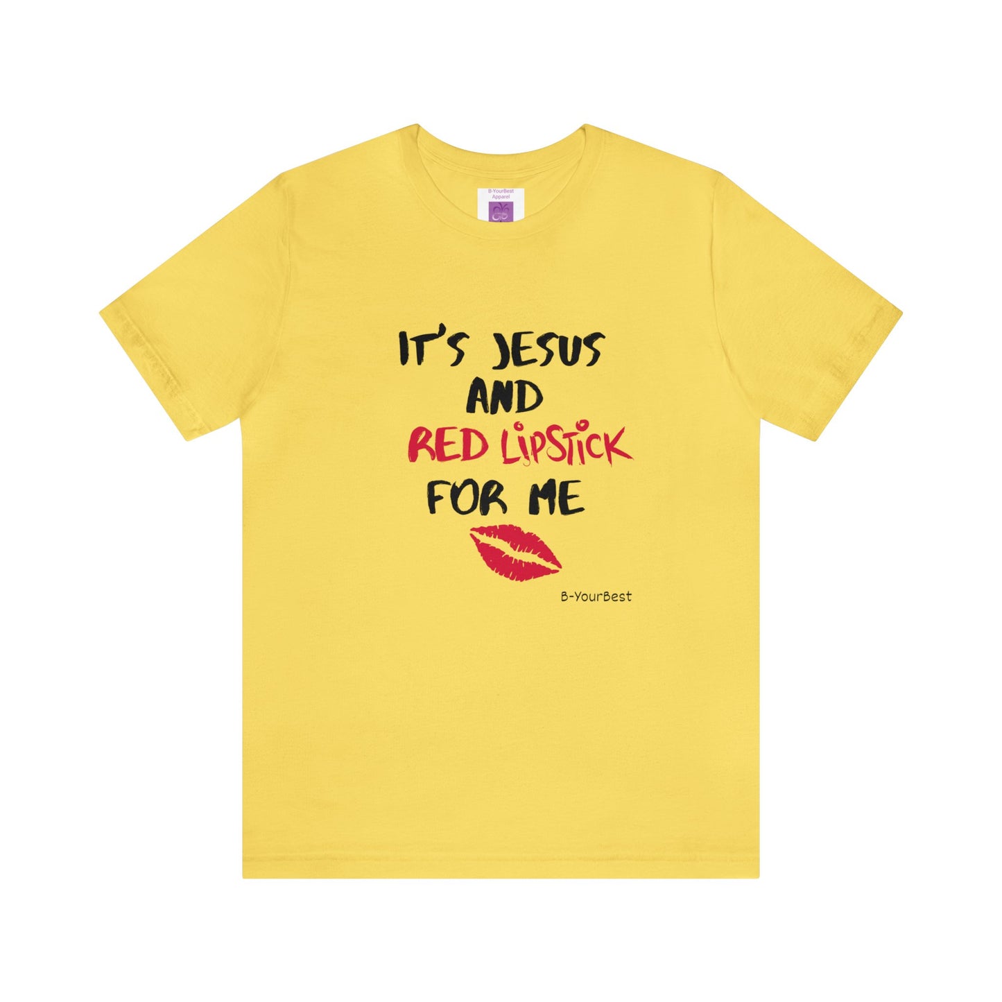 Jesus & Red Lipstick (BlK & RED LTRS) Tee
