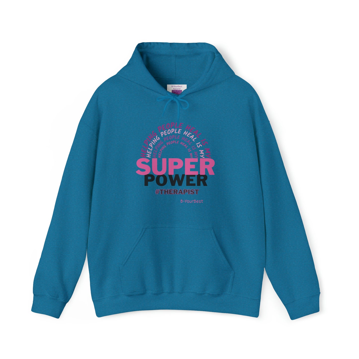Super Power Hoodie - (PINK & BLK LTRS)