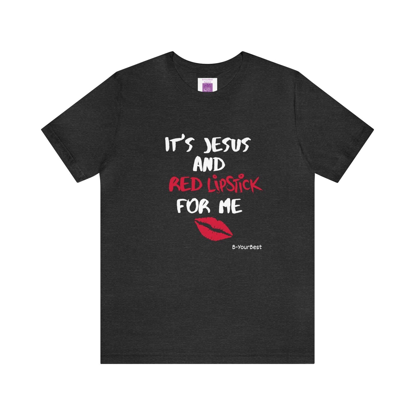 Jesus & Red Lipstick (WHITE & RED LTRS) Tee