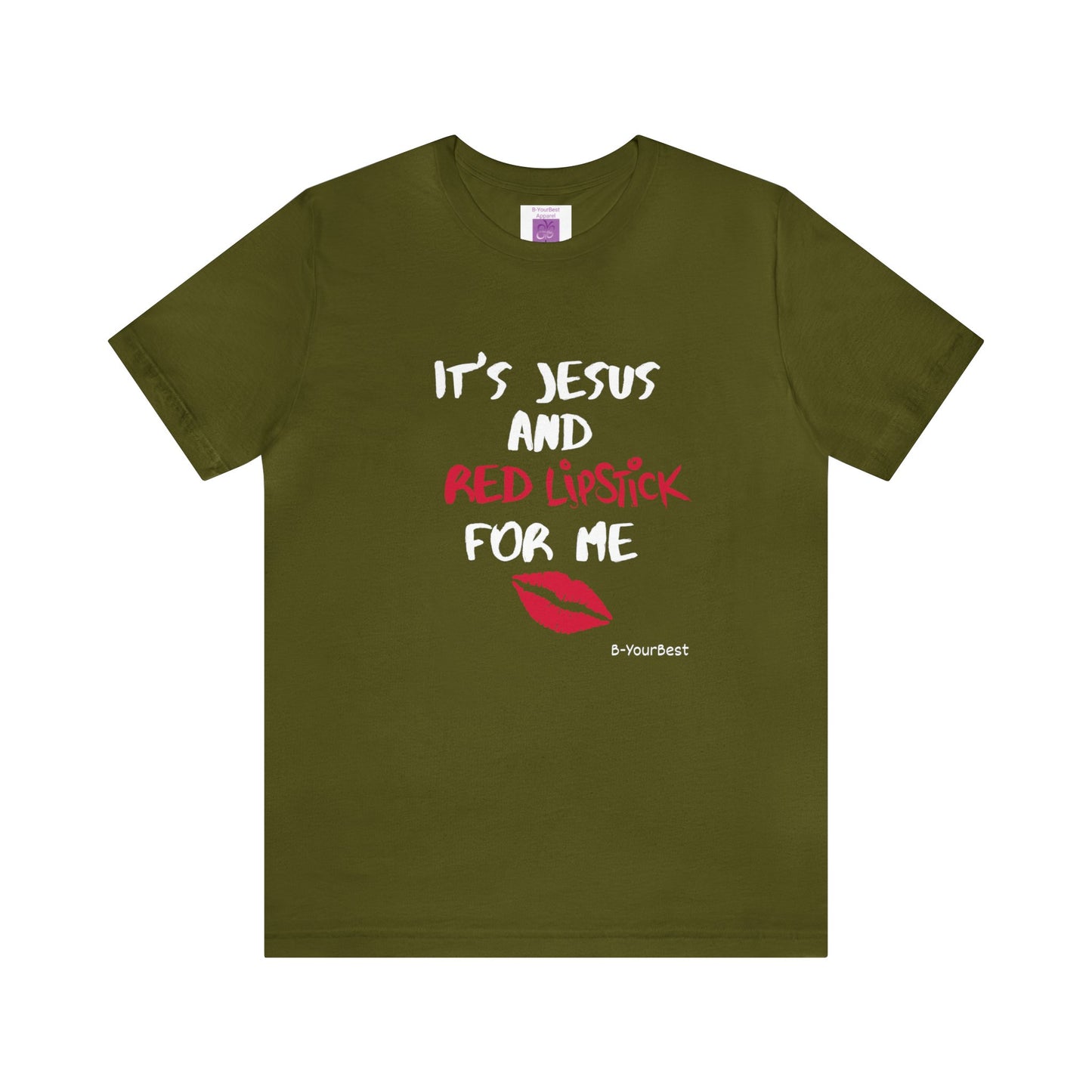 Jesus & Red Lipstick (WHITE & RED LTRS) Tee