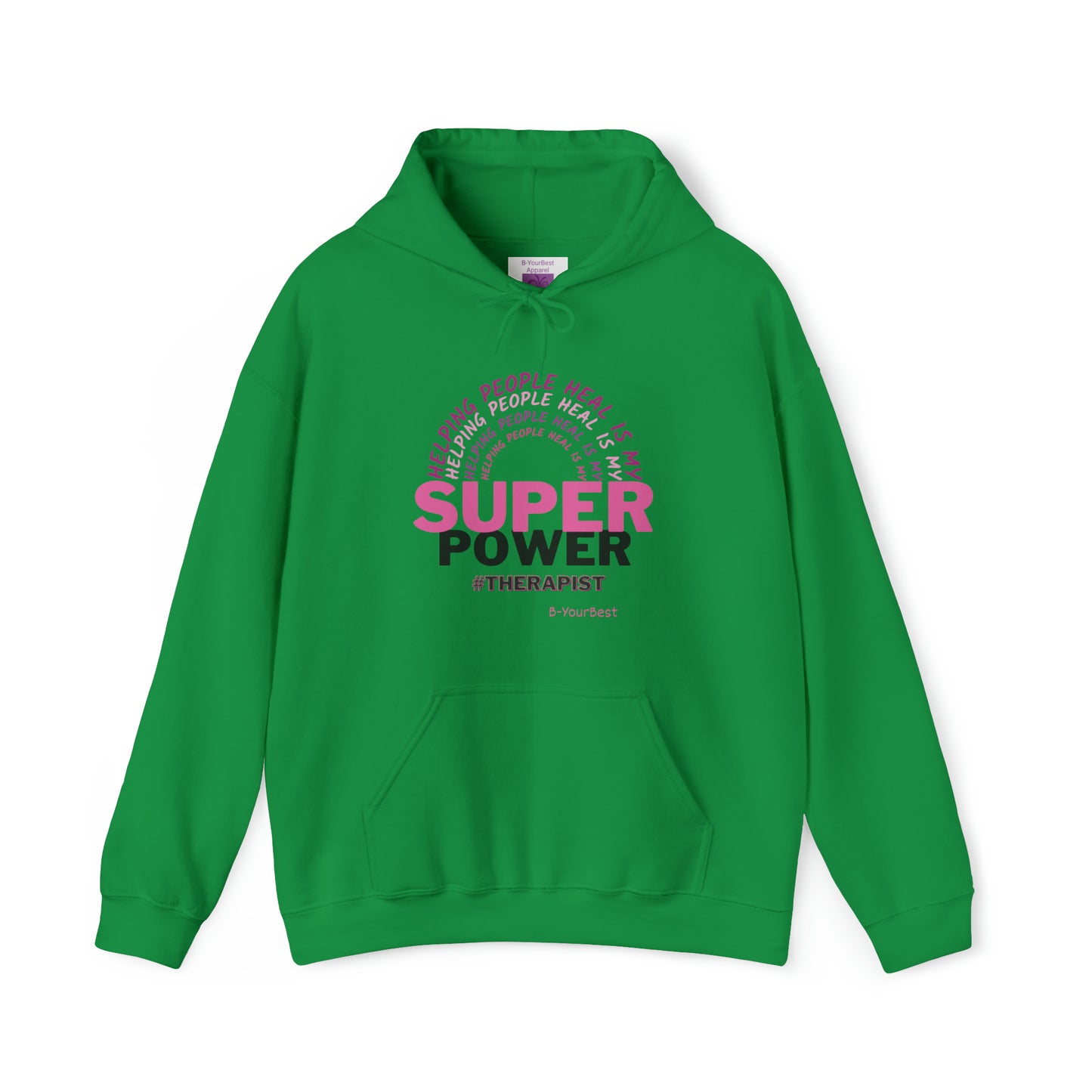 Super Power Hoodie - (PINK & BLK LTRS)