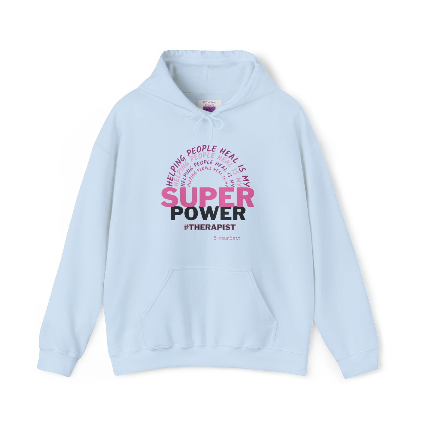 Super Power Hoodie - (PINK & BLK LTRS)