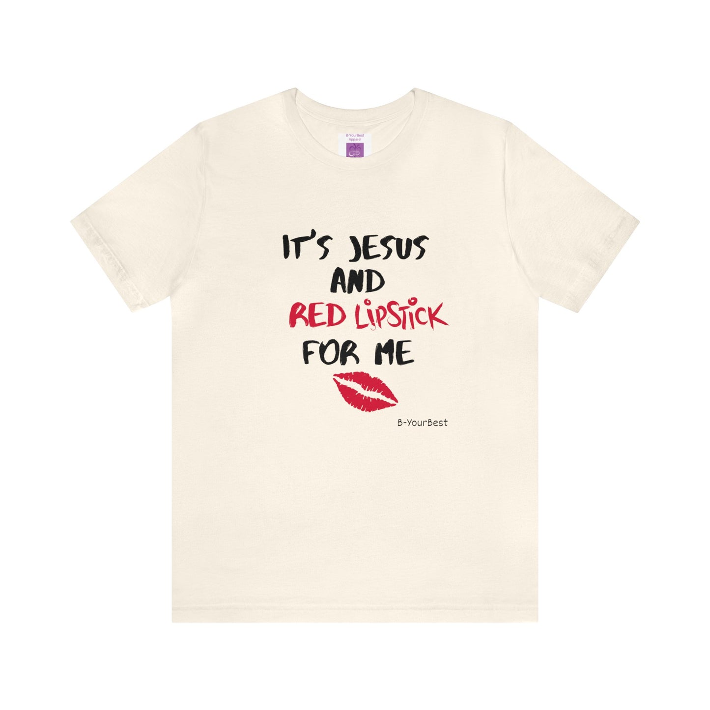 Jesus & Red Lipstick (BlK & RED LTRS) Tee