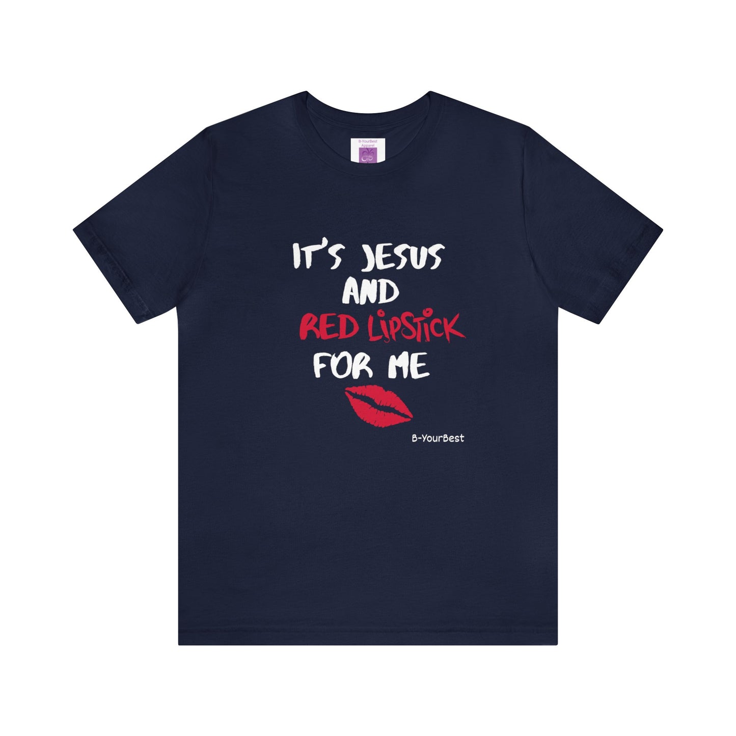 Jesus & Red Lipstick (WHITE & RED LTRS) Tee