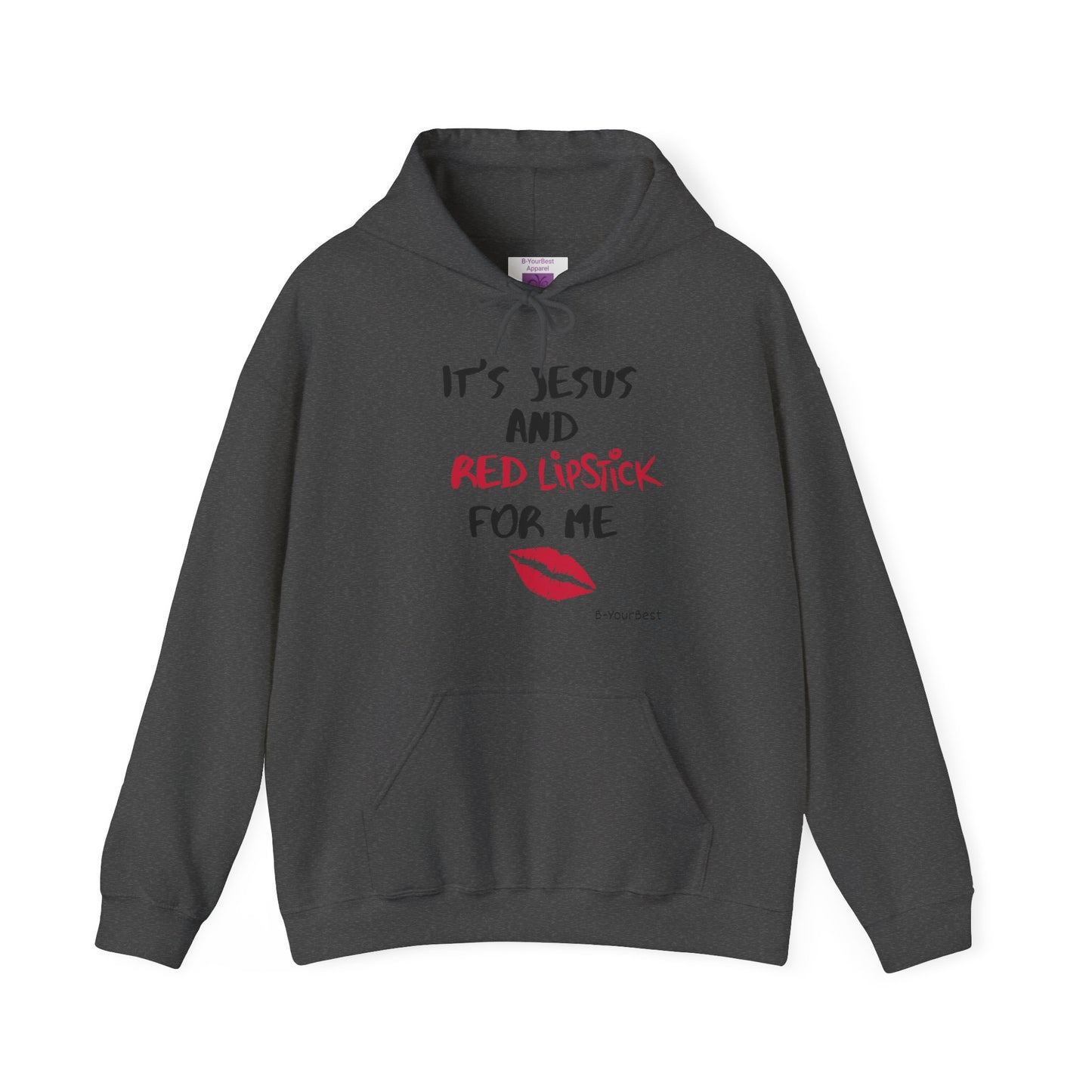 Jesus & Red Lipstick Hoodie - (RED & BLK LTRS)