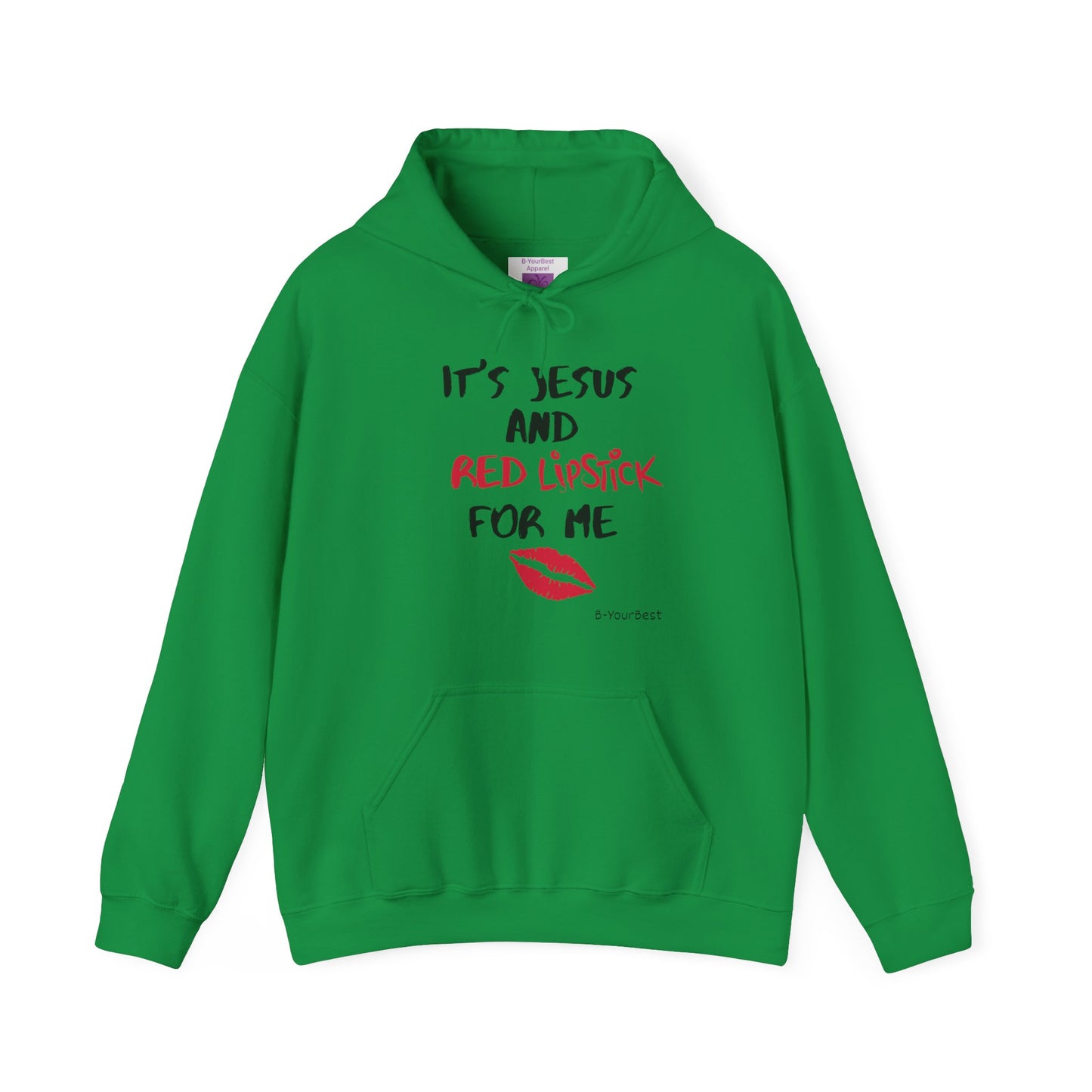 Jesus & Red Lipstick Hoodie - (RED & BLK LTRS)