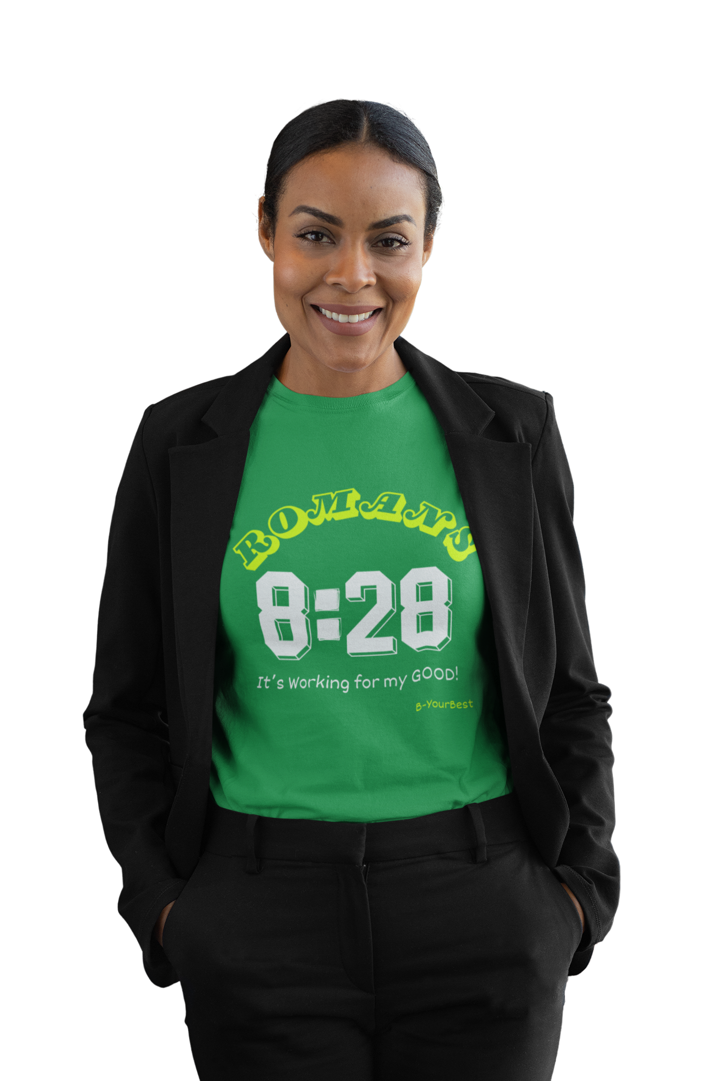 Romans 8:28 Design Women's Softstyle Tee