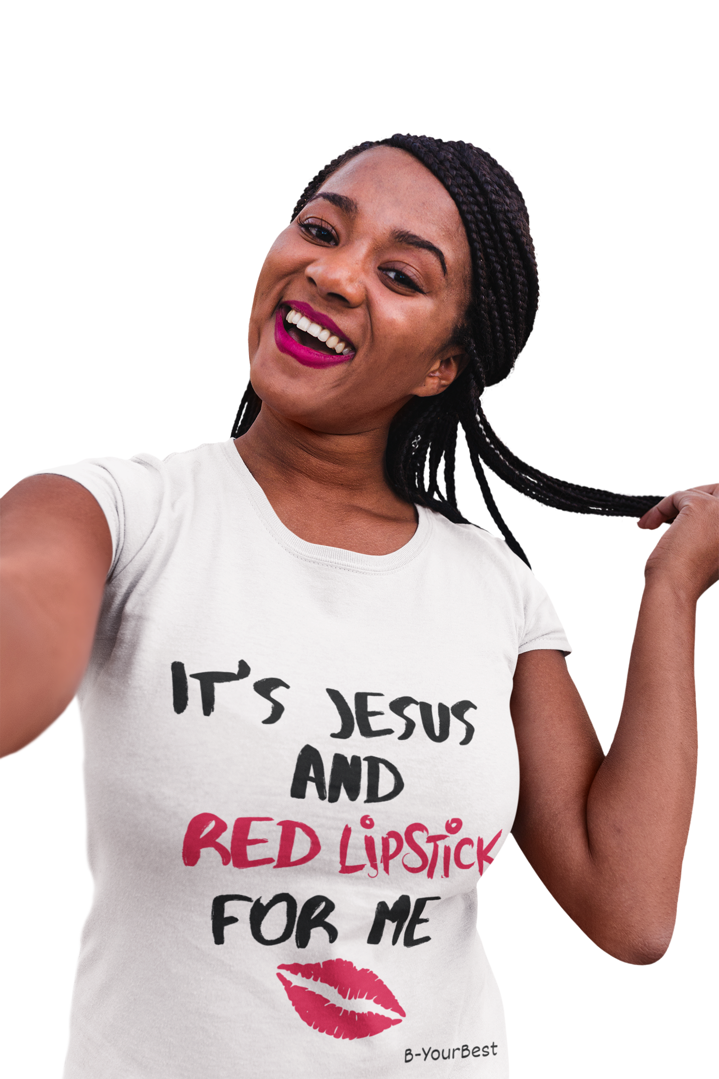 "It’s Jesus and Red Lipstick for Me" Women’s Softstyle Tee
