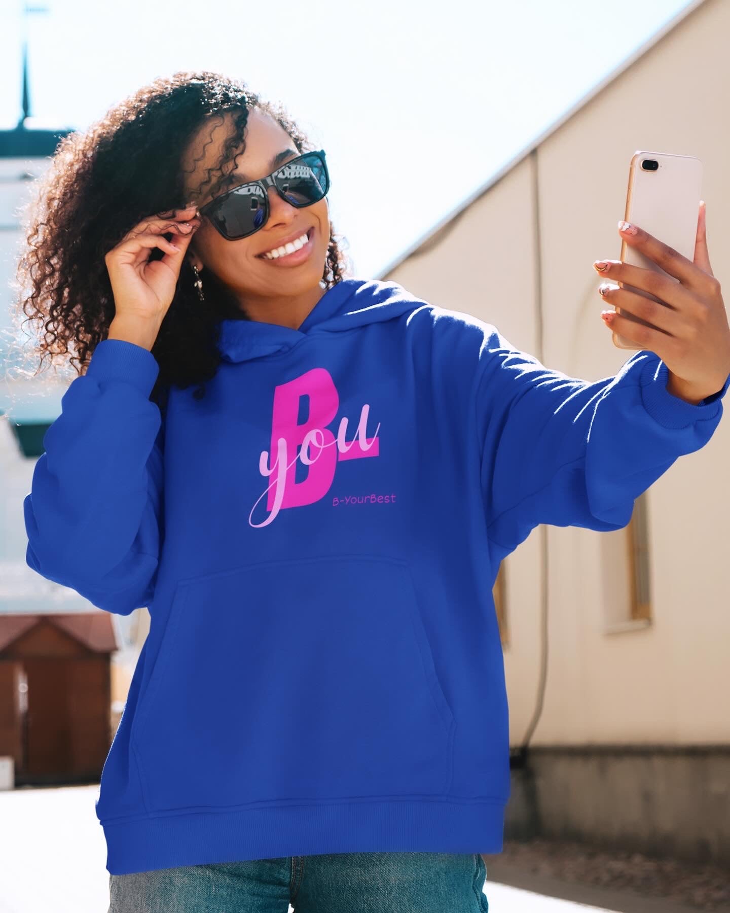 B-You Hoodie (Pink Ltrs)